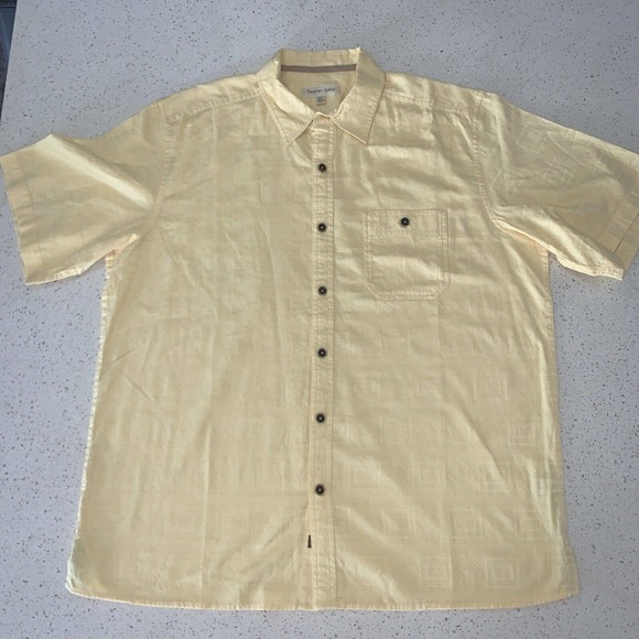 The Territory Ahead Men's Short‎ Sleeve Yellow Button Down %100 Cotton Sz XL EUC - Picture 1 of 7